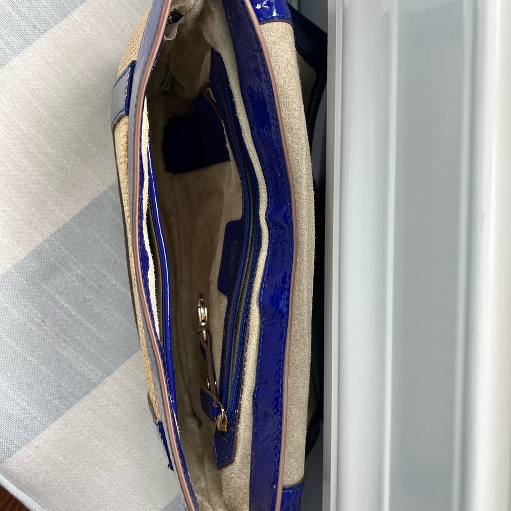 Anya Hindmarch Raffia & Patent Leather Clutch - Picture 5 of 6